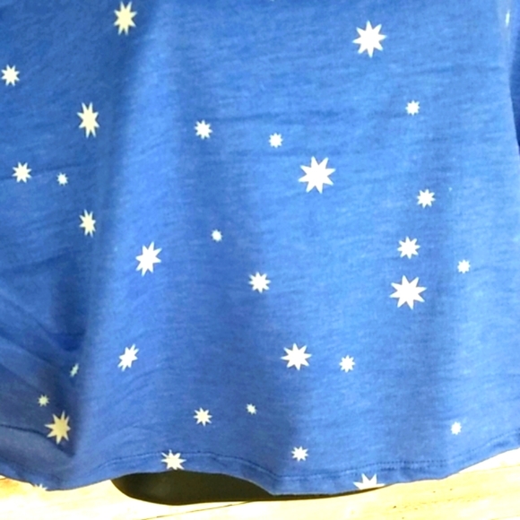 NWT, Saints21,0173,Blu white stars hoodie crop top, SUPER CUTE, Sz S - Picture 9 of 12
